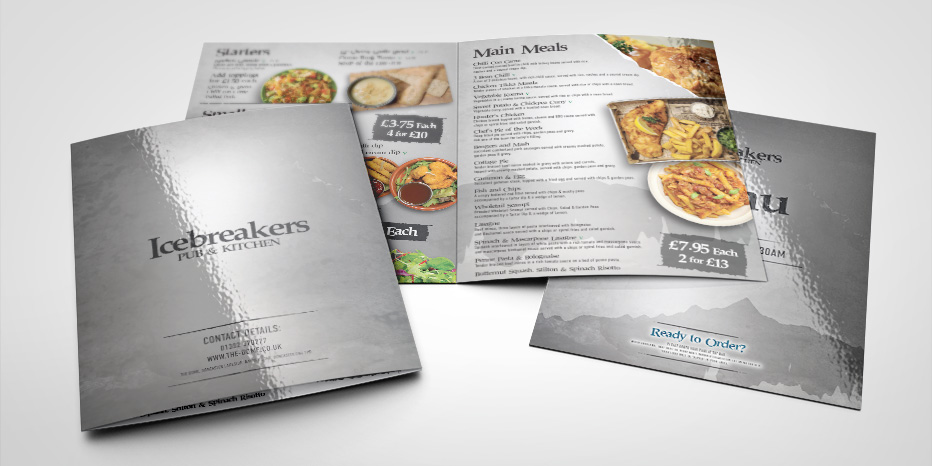 Icebreaker Bar Logo Design Applied to Menus