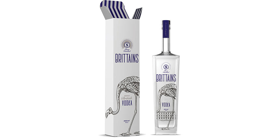 Brittains Vodka Bottle Packaging