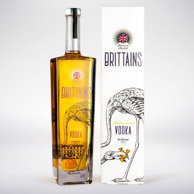 Brittains Premium Butterscotch Vodka Packaging